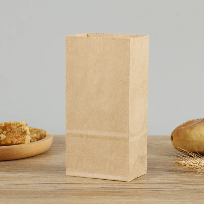 Wholesale Kraft Paper Bags Food Small Gift Sandwich Bread bag Hamburger Baking Takeaway Pouches Lunch Grocery Packaging Bag