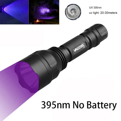 Blue/395nm UV Flashlight Ultraviolet Nail Lamp Torch Curing Cat Tinea Pet Urine Stain Marker Leakage Ore Money Scorpion Light