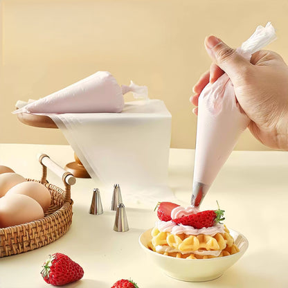100-Pack White Plastic Pastry Bag - Focused Piping Action, Comfortable Hand Grip, 100PCS