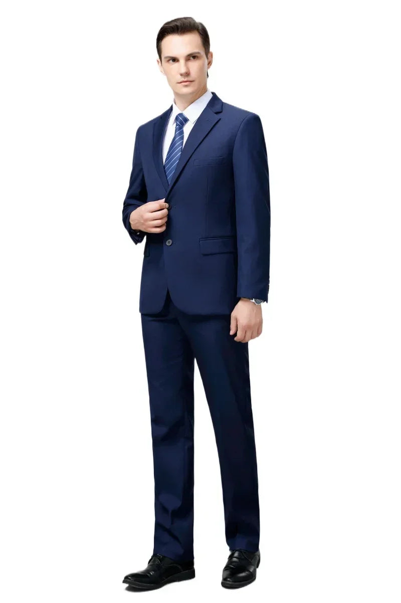 Suit S-8XL (Blazer+ Trousers) Men's Fashion Business Plus Size Gentleman's Casual Shirt for Work Slim-fit Wedding Formal Suit