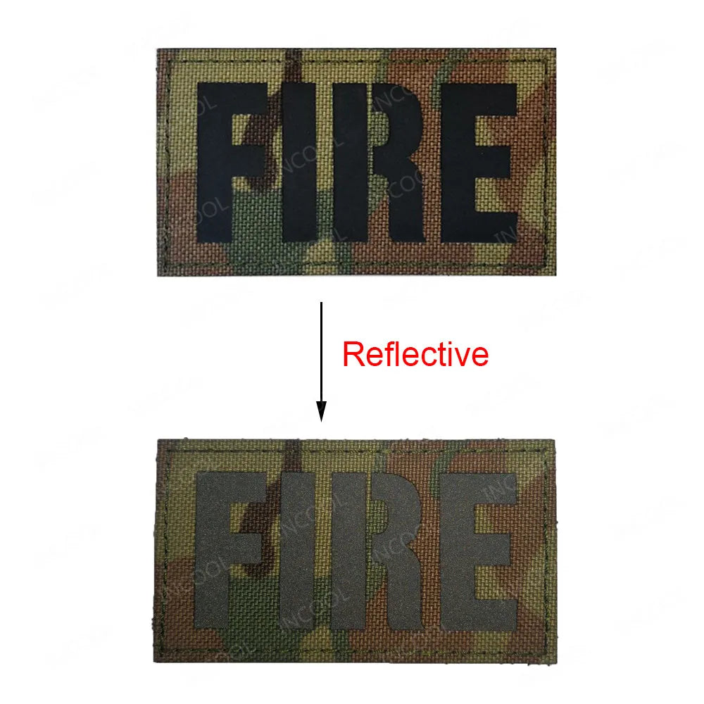 Infrared IR Reflective Patch K9 FIRE MEDIC PRESS MED PJ Decorative Patches Biker Armband Patch For Clothing Backpack