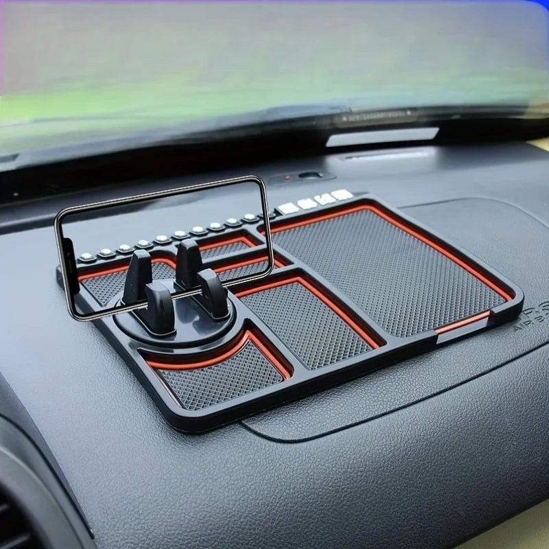 Car dashboard pad - with phone stand, parking sign, car dashboard storage, countertop storage pad