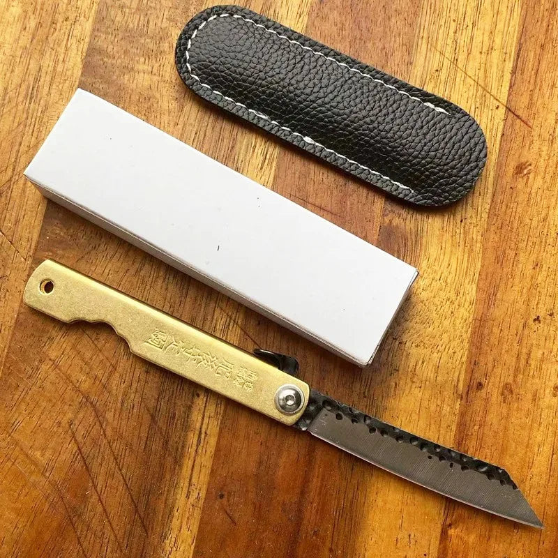 Higonokami Knife Japanese Damascus Steel Friction Folder Lock Free Pocket Knife High Hardness EDC Outdoor Tool Fruit Knife
