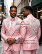 Handsome Rhinestone Diamond Wedding Suits For Men 2 Pieces Groom Male Blazers Customized Slim Fit men's suits and separates