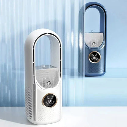 Portable Mini Air Conditioner USB Air Cooler Bladeless Electric Fan 6-speed Silent Timed Air Conditioner Cooling Fan