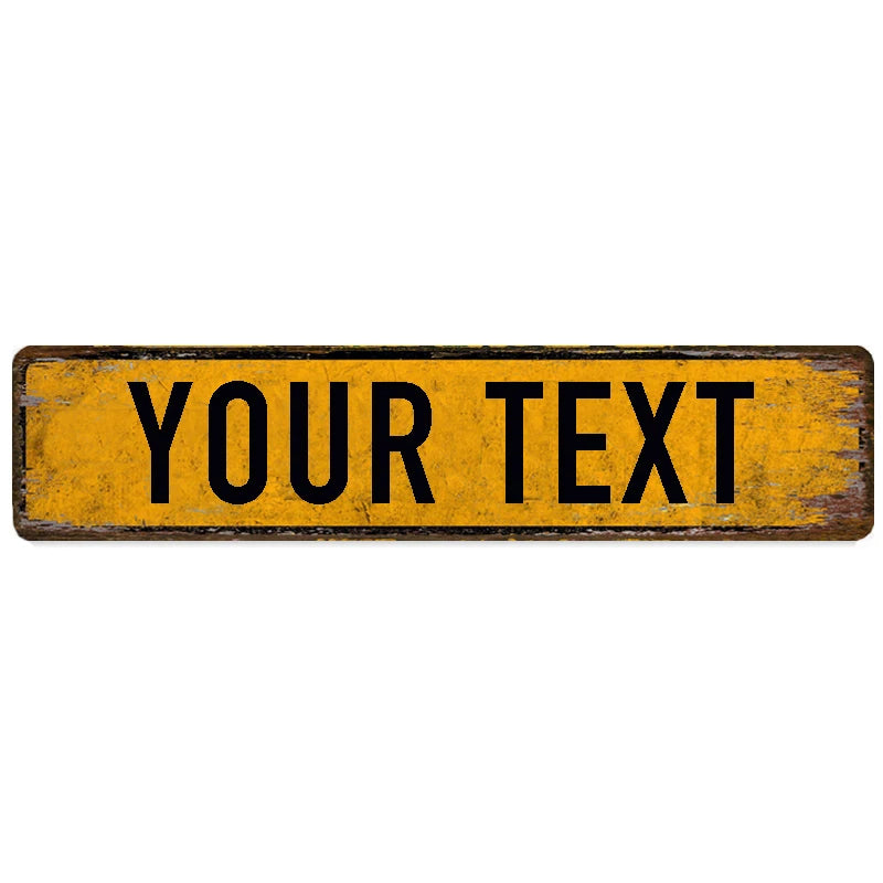 Custom Street Sign, Personalized Metal Sign For Office Workplace Home Yard Road, Custom Your Text Signs for Outdoor 16x4 Inches