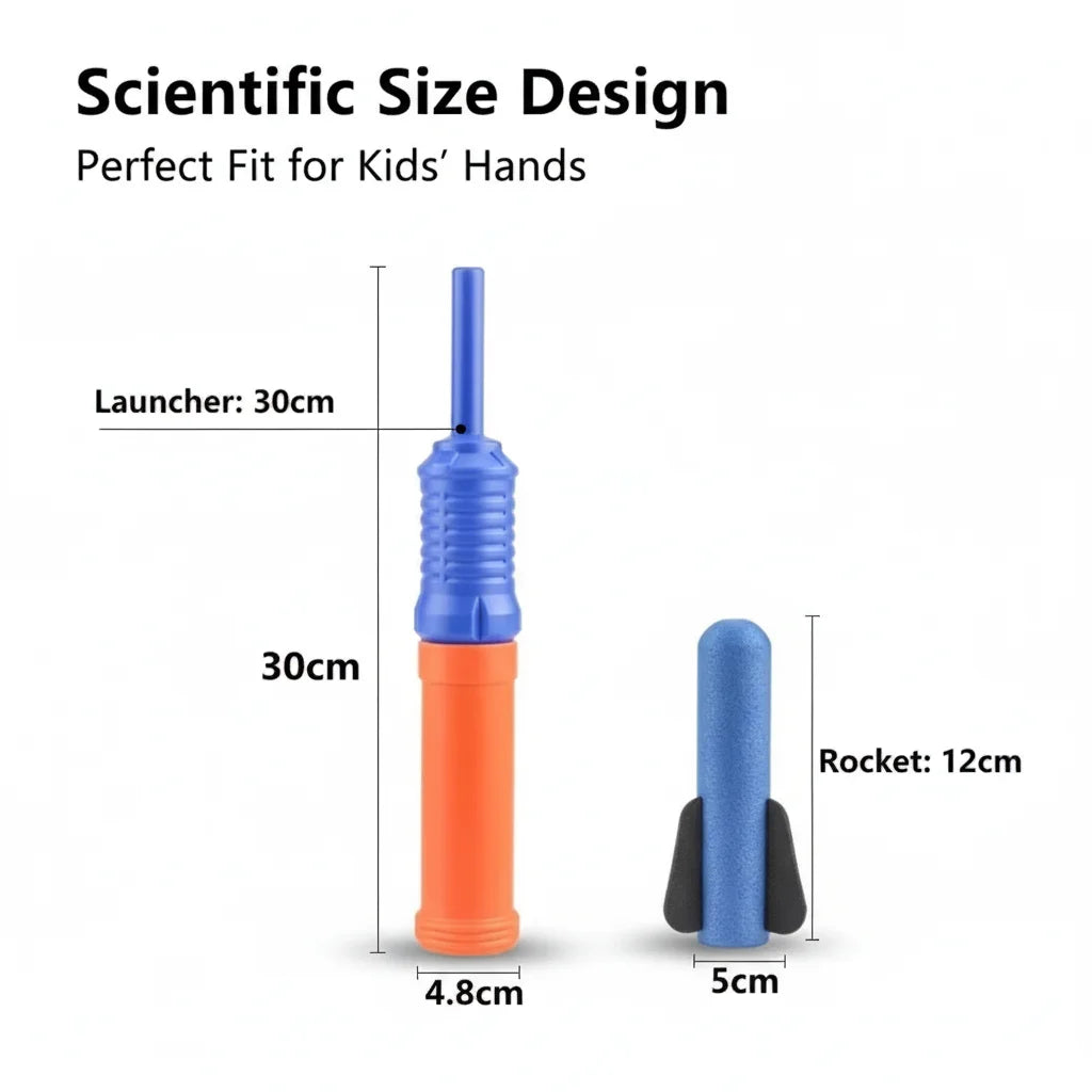3/7pcs Hand-Propelled Rocket Launcher Toy Set Foam Rocket Children Outdoor Funny Summer Garden Game Birthday Gift Party Discount