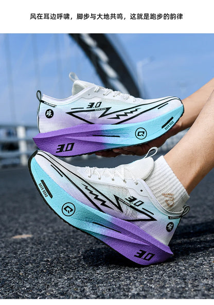 Couple Breathable Mesh Carbon Board Shoes, Student Sports Exam Shoes, Chunta Ultra Light Rebound Marathon Running Shoes