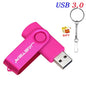 High Speed Mini USB 3.0 Flash Drive 128GB Rotatable Memory Stick Free Key Chain Pen Drive 64GB Red Pendrive Black U Disk 32GB