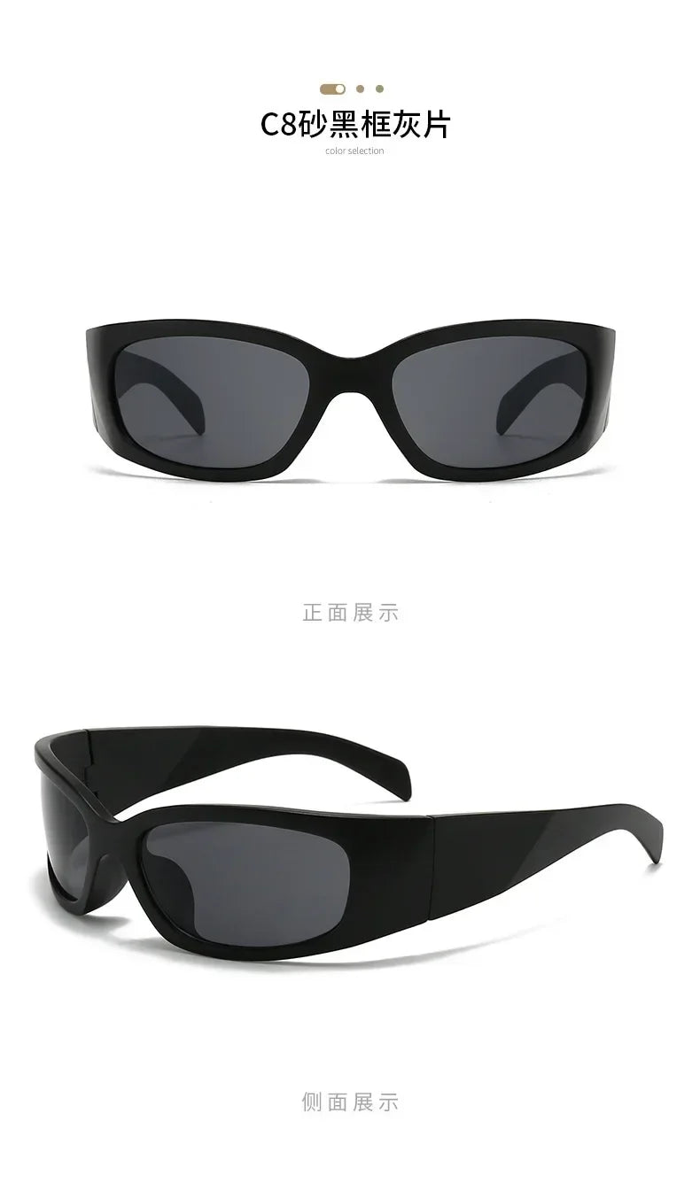 New Y2K Silver Sunglasses Out Future Sense Of Technology Hot Girls Net Red Sun Glasses Women Glasses Trendy Men UV Eyewear