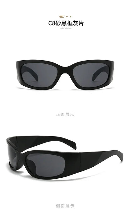New Y2K Silver Sunglasses Out Future Sense Of Technology Hot Girls Net Red Sun Glasses Women Glasses Trendy Men UV Eyewear