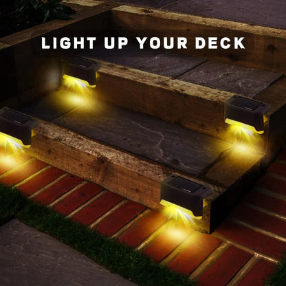 1~20PCs Solar Deck Lights Outdoor Waterproof LED Fence Lights Garden Step Lamp for Patio Stairs Railing Pathway Fences