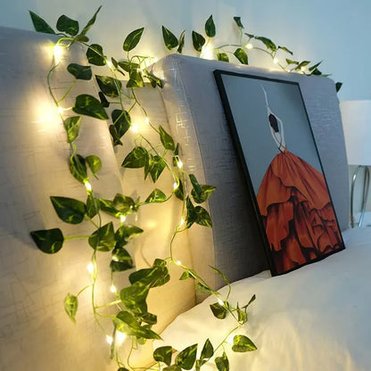 7M/12M/17M Maple Leaf Vine Fairy Lights String LED Solar Light Garden Decoration Waterproof Solar Lamp Wedding Christmas Garland