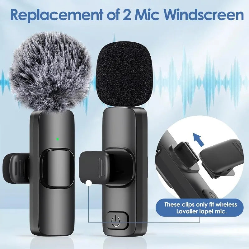 9PCS Furry Windscreen Microphone Lavalier Foam Cover Set Prevent Popping Sound Foam Mic Cover Microphone Accessories MKFPJ02