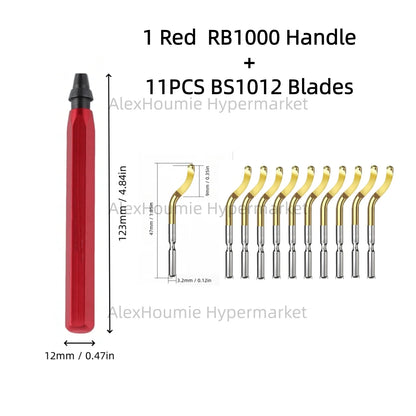 RB1000 Hand Metal Deburring Tool Red with 360 Degree Rotating Blades for 3D Printing Wood Metal Plastic Aluminum Copper Steel