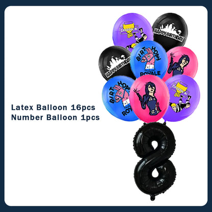 Fortnite Theme Birthday Party Decorations Shooting Game Balloon Cup Plate Tablecloth Banner Baby Shower Kid Favors Supplies Gift