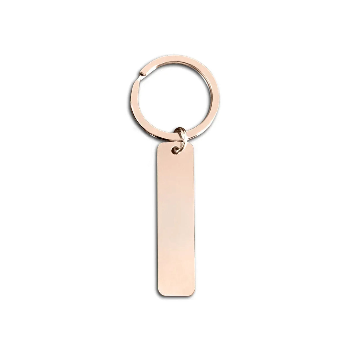 New Style Stainless Steel Custom Logo Name Keychain Rectangular Hang Tag Metal Key Ring Advertising Holiday Engraved Laser Gift