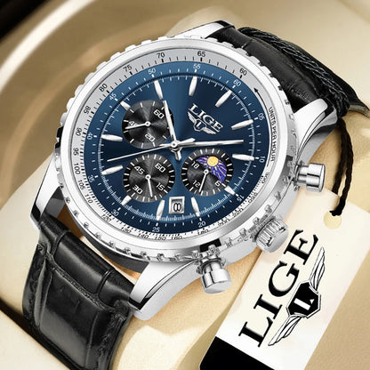 Relogio Masculino LIGE New Men Watch With Full Steel Waterproof Luminous Quartz Watch For Men Fashion Military Date Chronograph