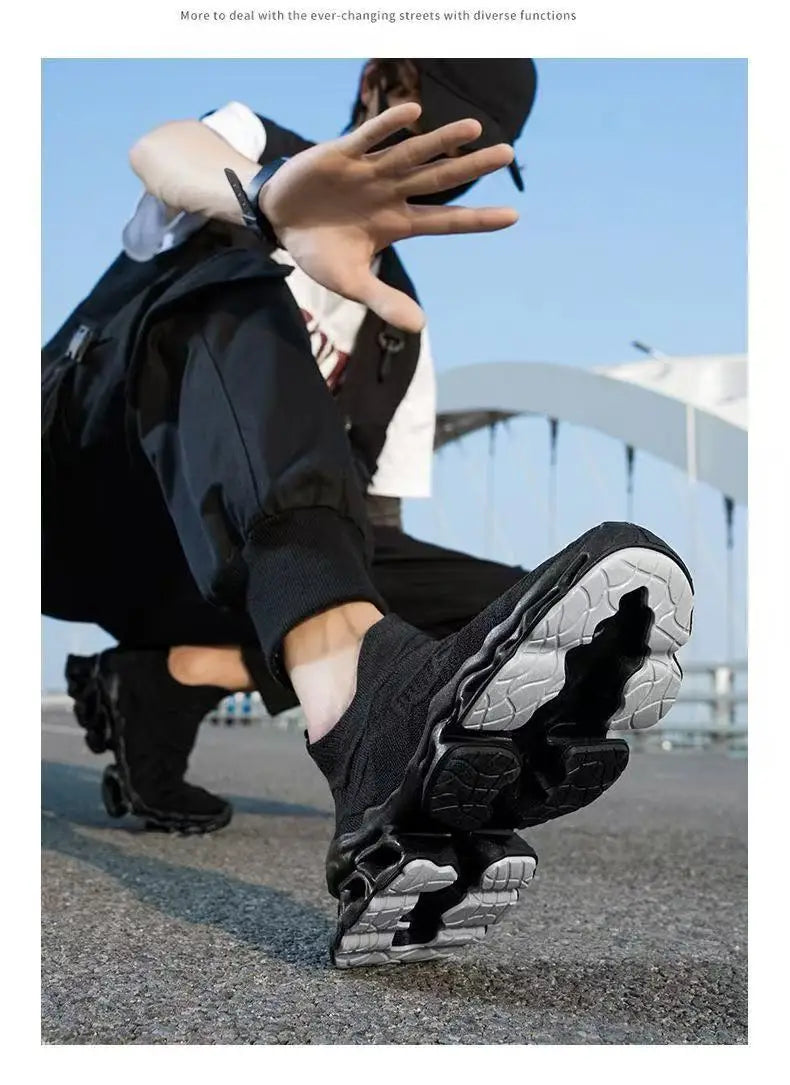 Men's breathable fly woven mesh blade sole for summer, trendy and fashionable men's shoes for one step
