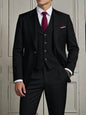 Men's Smart Casual 3-Piece Suit Single Breasted Solid Slim Fit Elegant Office Party Wedding Set