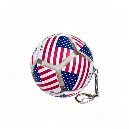 Football Keychain Fidget Toy Stress Relief Pendant Soccer Ball for Fan Portable Multi-National Team Souvenir for Car Key Handbag