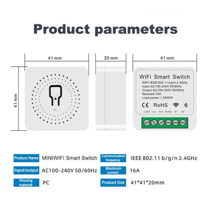 Zigbee Tuya Smart WiFi Switch DIY 2-way Control EWelink Mini Light Switches Module Power Metering Breaker For Alexa Google Home
