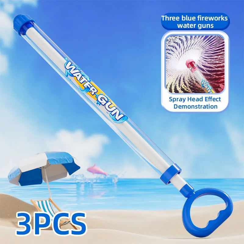 3-piece fireworks water gun for playing in water, toy for beach, children's water gun toy, party water gun, floating water gun