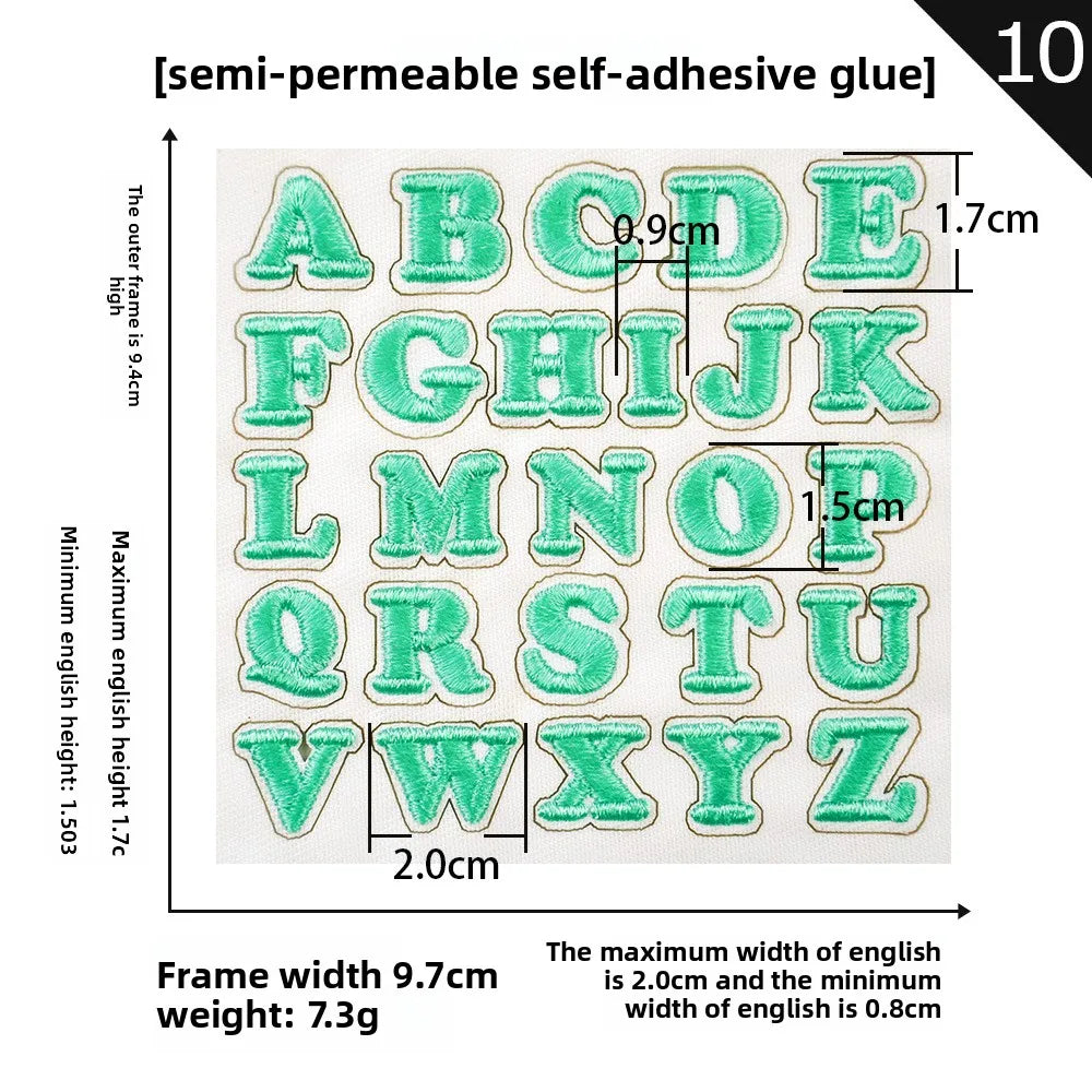 26pcs Small Letter Embroidered Patches Self-Adhesive Fabric Stickers Patche For Fabric, Clothes, Hat, Socks, Jeans,Backpacks