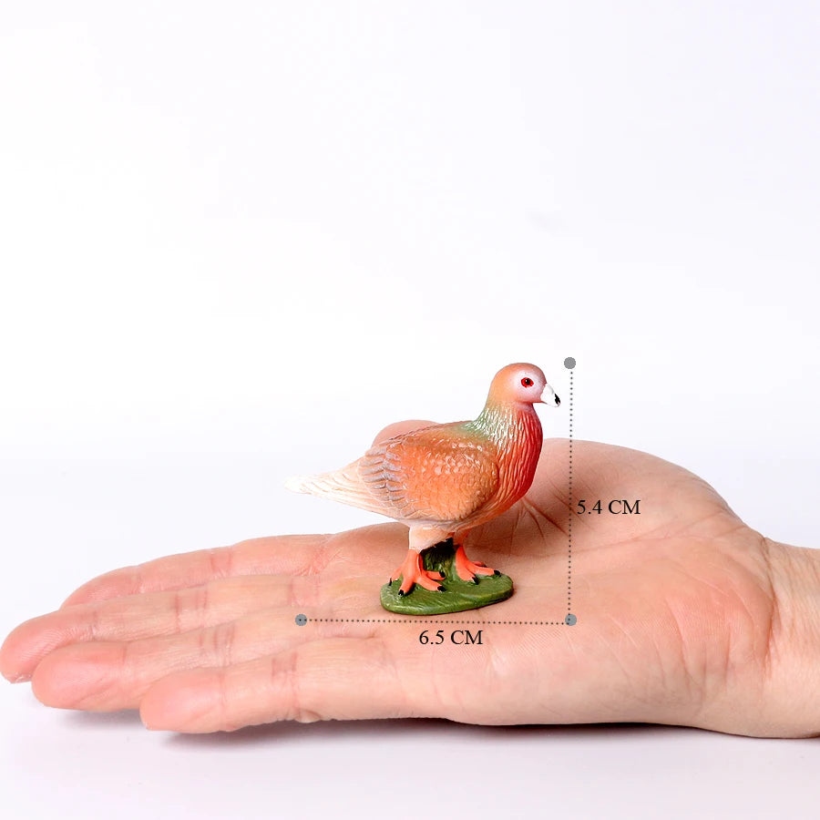 Hand Painted Simulation Bird Model Figures Toucan Peacock Owl Flamingo, Early Cognition Toy Cake Decoration For Children