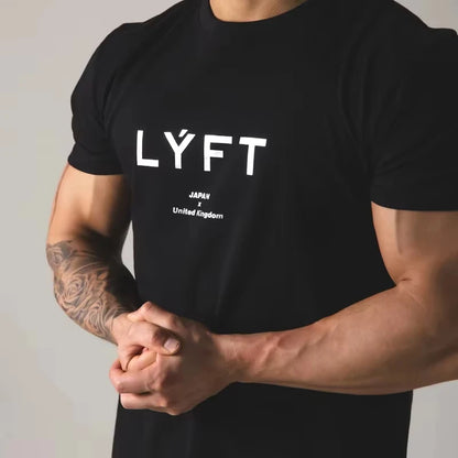 2026 Japanese men's printed running sports T-shirt, casual fitness gym, fitness street style, plus size short sleeved shirt