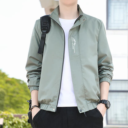 Hot selling mountain peak spring and autumn jacket men's jacket men's Korean version trendy versatile slim fit men's stand up co
