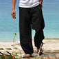 2024 Spring/Summer New Men's Cotton Pants Summer Fashion Casual Solid Color Loose Plus Size S-5XL Jogger Trousers