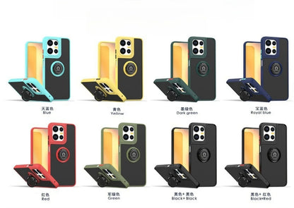 Shockproof Matte Armor Case For Motorola Moto G35 G55 G75 G85 G56 G86 5G G05 G15 Magnetic Holder Ring Stand Hard PC Back Cover