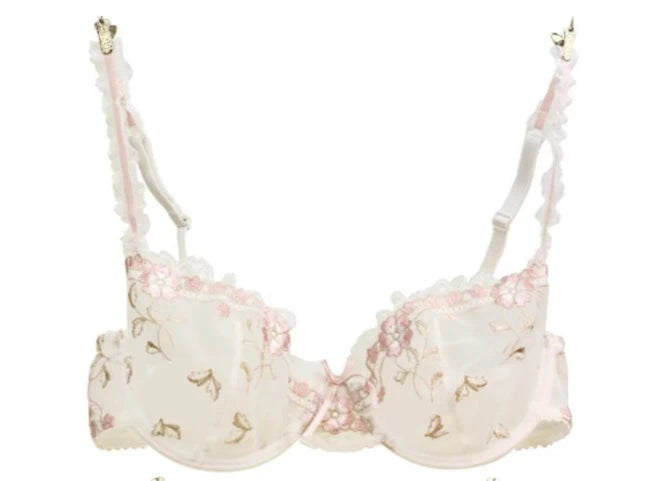 Ultra-thin steel band bra, fashionable plus-size lace lingerie set, transparent comfy bra set, soft material, S-XL all-day wear