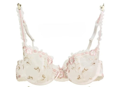 Ultra-thin steel band bra, fashionable plus-size lace lingerie set, transparent comfy bra set, soft material, S-XL all-day wear