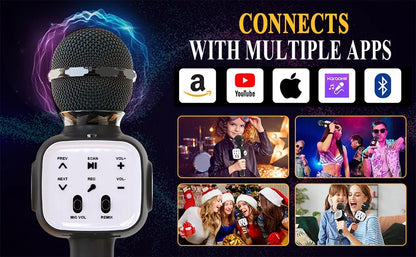 Microphone for Kids Child Microphones Wireless Bluetooth Karaoke Microphone Boys Girls Gift Birthday Thanksgiving Christmas