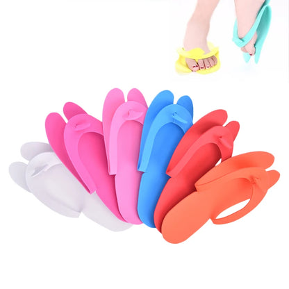 12 Pairs Random Color Disposable Foam Slippers Pedicure Slippper For Salon Spa Pedicure Foot Flip Flop Slippers
