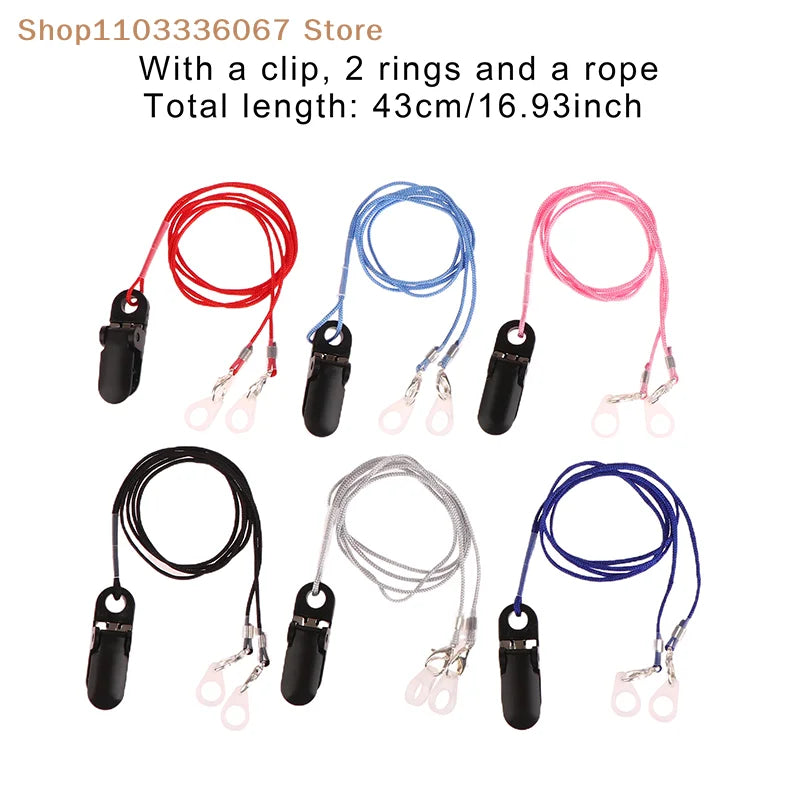 Hearing Aids Clip Holder Transparent 2 Rings Anti-Lost Lanyard Safety Behind The Ear Hearing Aids Accessory For Children Adult