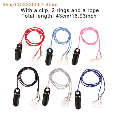 Hearing Aids Clip Holder Transparent 2 Rings Anti-Lost Lanyard Safety Behind The Ear Hearing Aids Accessory For Children Adult