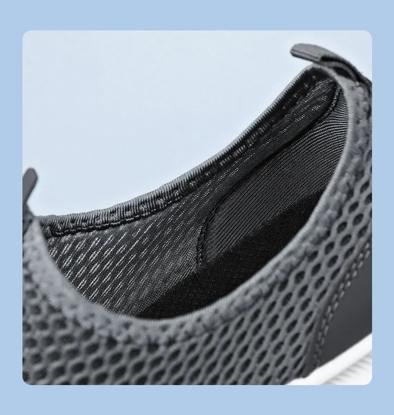 Men's Summer New Mesh Breathable Anti-Odor Slip-On Casual Shoes Lightweight Comfort Dad Walking Flats Soft Sole Outdoor Loafers