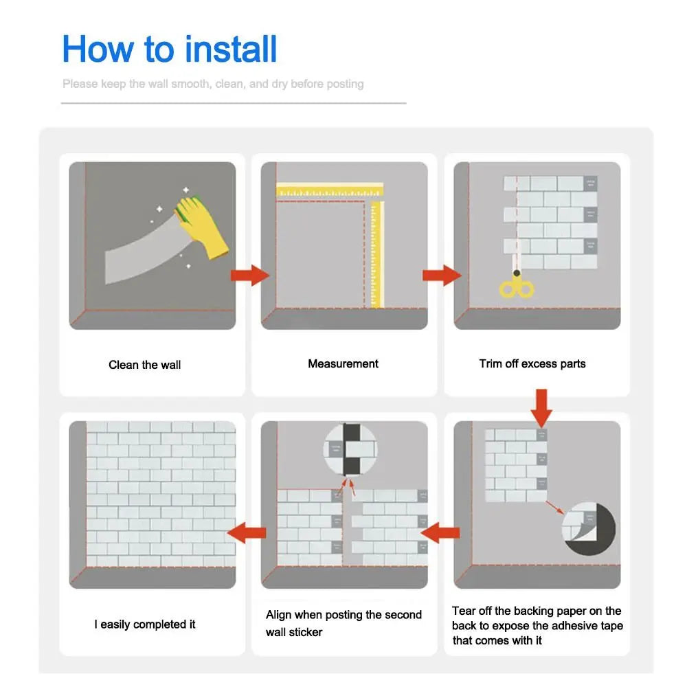 Waterproof Self Adhesive Tile Wall Stickers Oil-proof Anti Fouling Wall Decal Heat-resistant Moisture-proof Stove Sticker