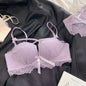 BANERDANNI Kawaii Anime Bra Set Japan Maid Lace Bralette with Thicken Pads Cut-Out Design Small Bust Enhancer Pure-Sex Underwear