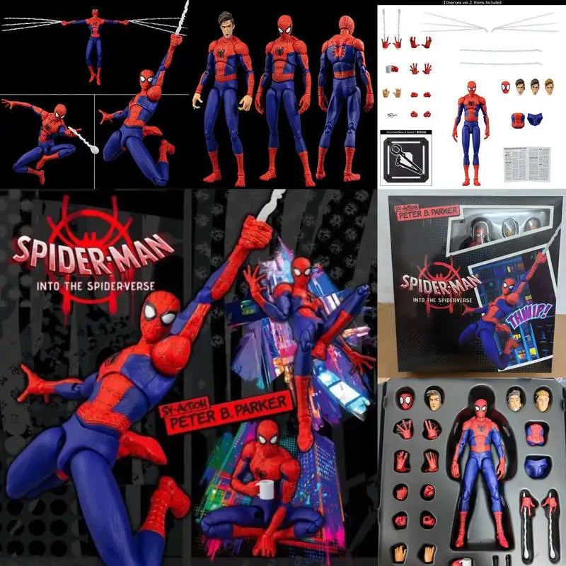 In-Stock Spider-Verse SV-ACTION Peter B.Parker KO Articulated Action Figure Desktop Ornament Trendy Surprise Toy Gift for Boys