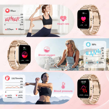LIGE Smart Watch Answer/Make Call 1.85" Smartwatch for Android iOS Heart Rate Sleep Monitor Pedometer Waterproof Fitness Watches