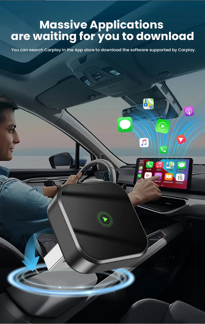 CarRocket 2in1 Wireless CarPlay Dongle Android Auto Adapter AI Smart Box Car Intelligent Systems for Car with Wired CarPlay