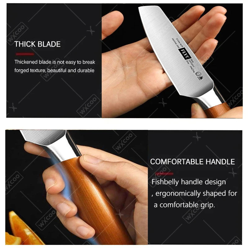 WXCOO Fruit Slicing Knife For Household Ultra Sharp Chef Knife Stainless Steel Kitchen Accessories 4.7 Inch Kitchen Knife