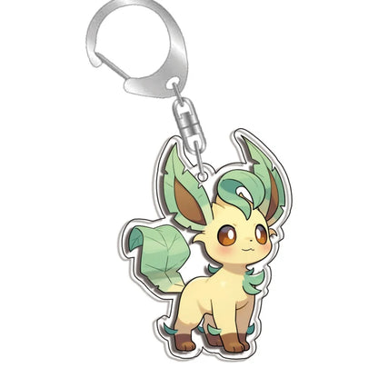 Keychain for Pokemon Charizard Vaporeon Leafeon Bag Charms Acrylic Anime Game Collectable Gifts Art Collection Toy Decoration