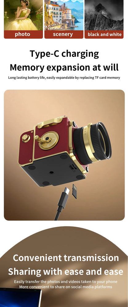 4K Retro Digital Camera 64MP Ultra Clear Pixels 16X Zoom 20 HD Screen Portable CCD Vintage Camera For Beginners And Students