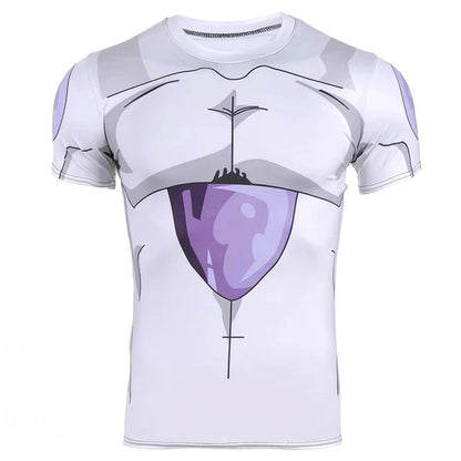 2026 Summer Vegeta Battle Damaged Armor Saiyan Armor | Body Building Short Sleeve T-Shirt Fitness Workout Dragon Ball Super Y2k