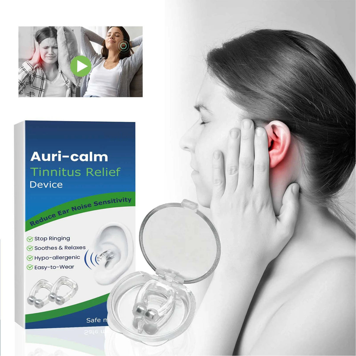 2pcs Tinnitus Relief Device Massaging Ear Pressure Reduction Reduce Uncomfortable Stop Ringing Ears Device Ringing Ears Device